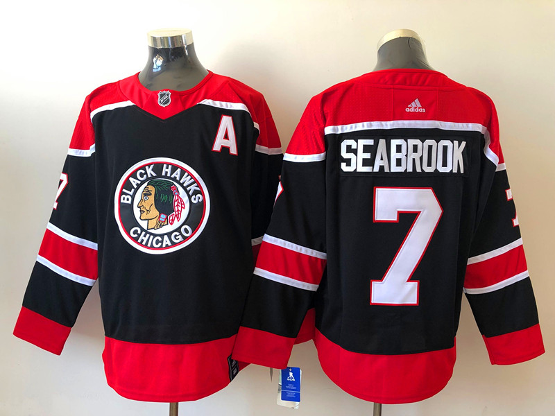 Men's Chicago Blackhawks Brent Seabrook #7 Black Breakaway Jersey